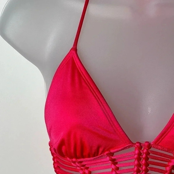 0441. VICTORIA’SECRET BATHING SUIT TOP SPAGHETTI HALTER TOP CUTOUT BOTTOM SIZE S - Picture 3 of 5